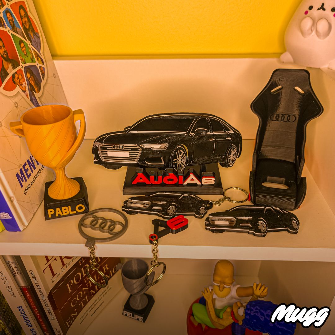Trofeo negro personalizado de frente de auto