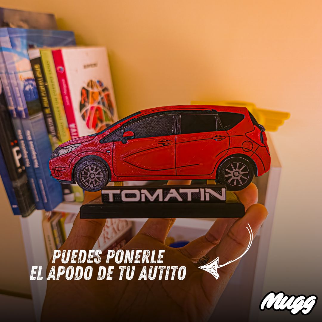 Trofeo personalizado 3d de auto rojo