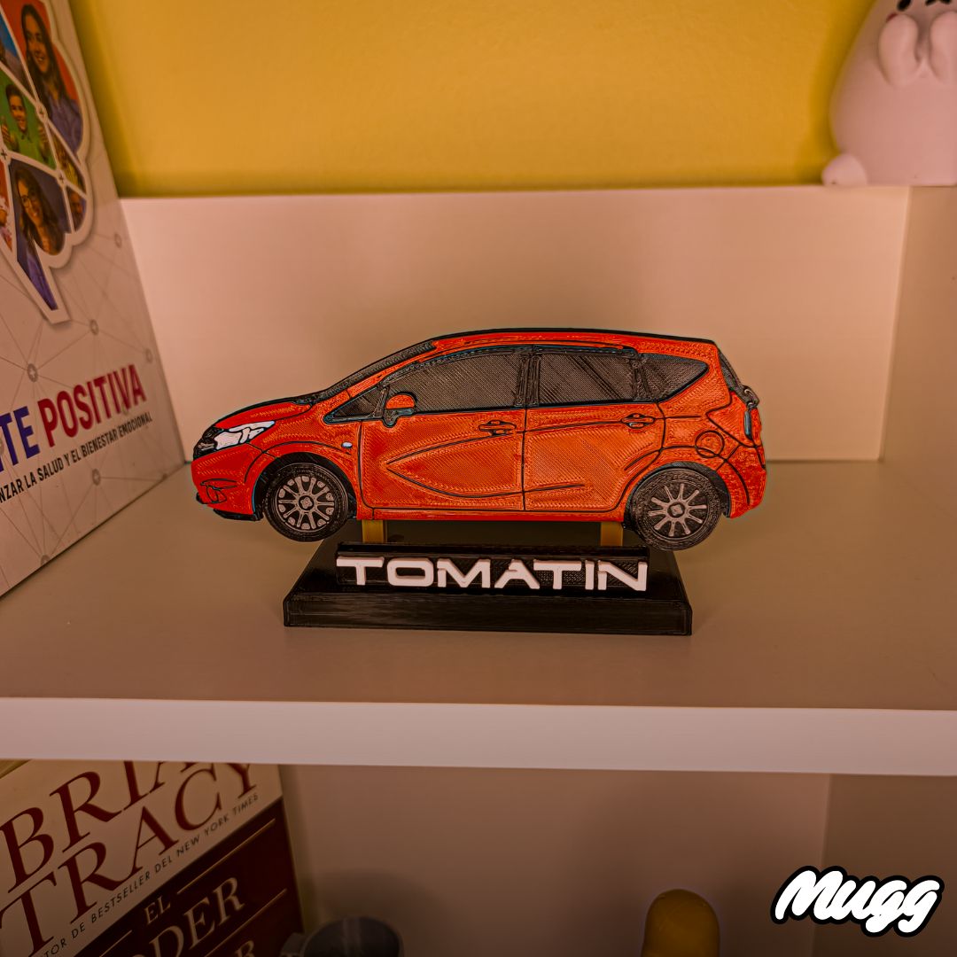trofeo personalizado rojo de lado 3d