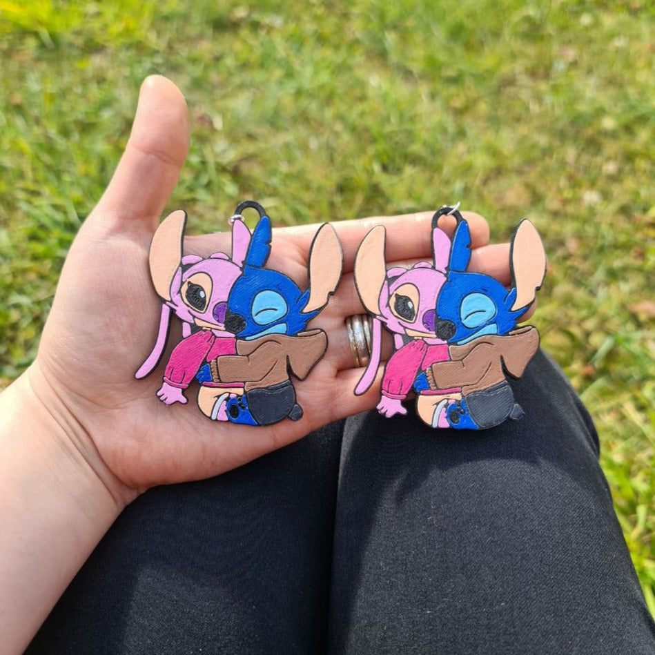 Pack de llaveros de Stich abrazados 1