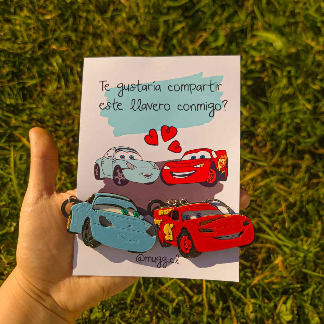 Pack de llaveros de Cars - Rayo Mcqueen y Sally