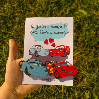 Pack de llaveros de Cars - Rayo Mcqueen y Sally