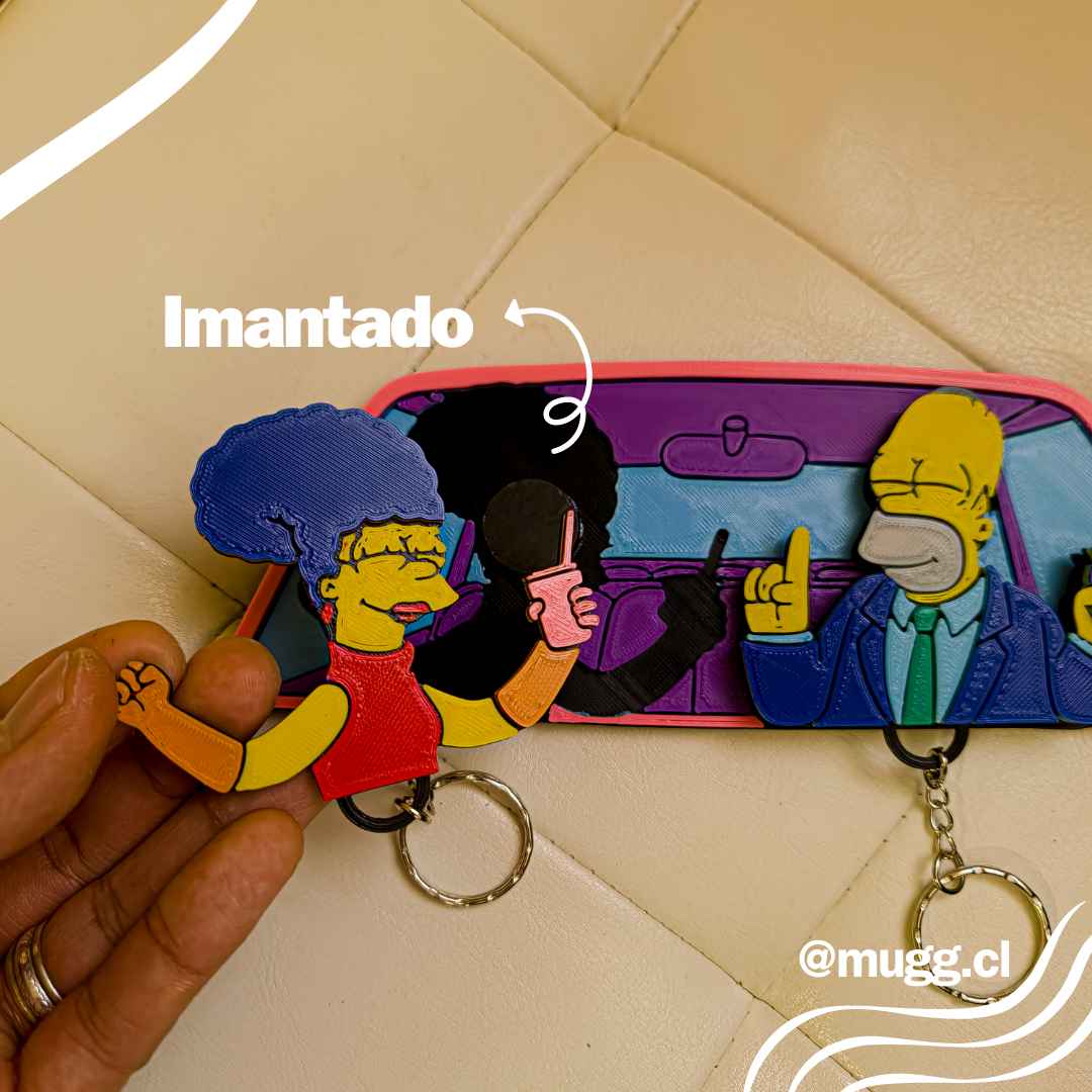 Colgador de llaveros Homero y Marge con llaveros (Imantado)