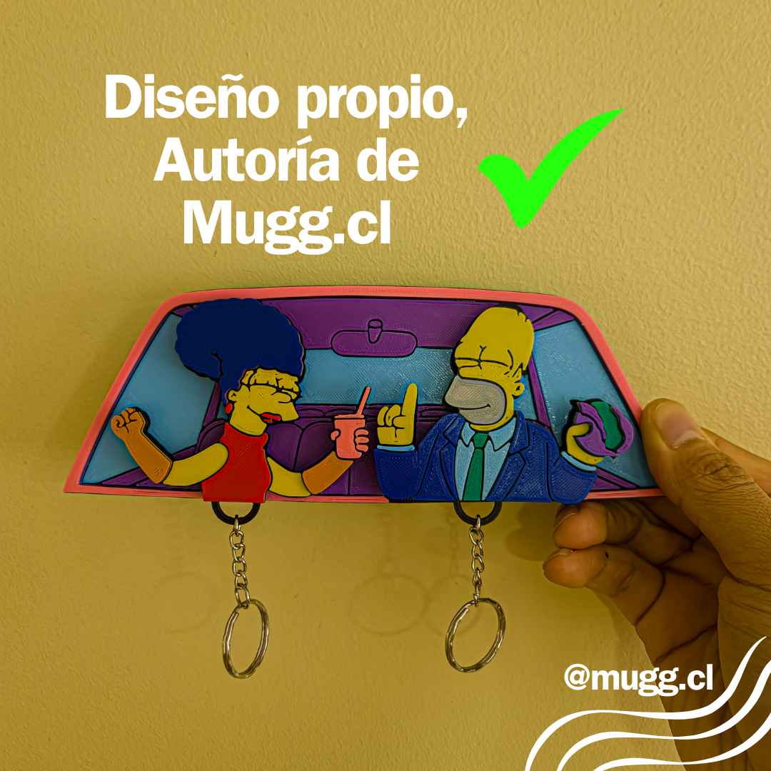 Colgador de llaveros Homero y Marge con llaveros (Imantado)