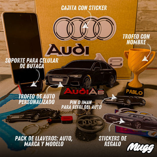 Cajita personalizada de frente de auto con nombres