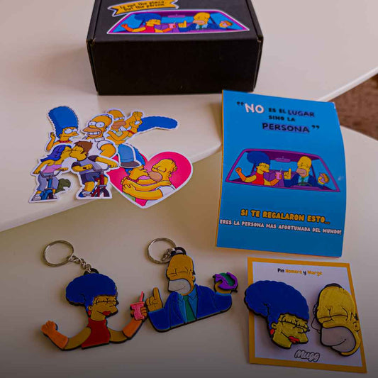 Pack de Llaveros Homero y Marge  (Escena en el auto)