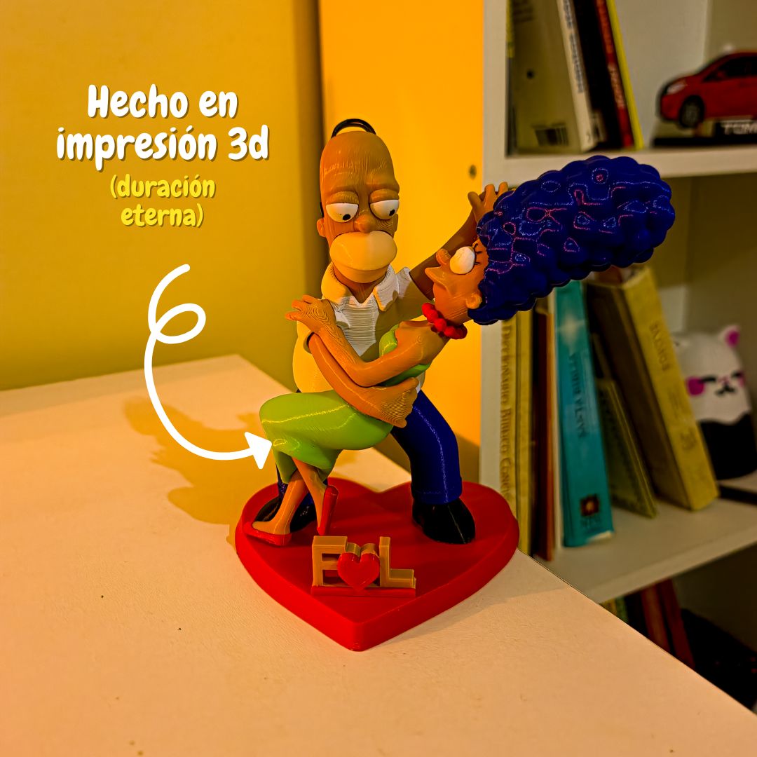 Figura de Homero y Marge enamorados.