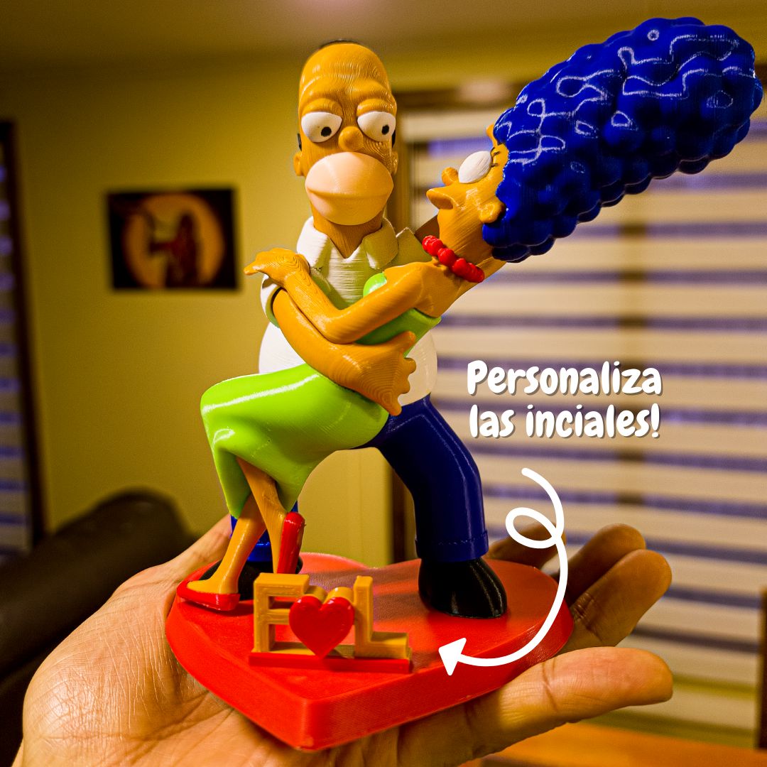 Figura de Homero y Marge enamorados.