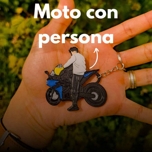 Llavero de moto con persona personalizado