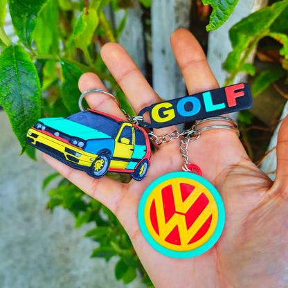 Llavero multicolor de Volkswagen Golf personalizado