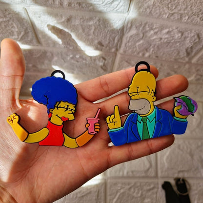 Pack de Llaveros Homero y Marge  (Escena en el auto)