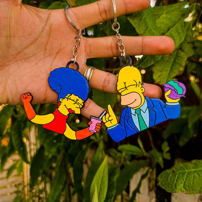 Pack de Llaveros Homero y Marge  (Escena en el auto)