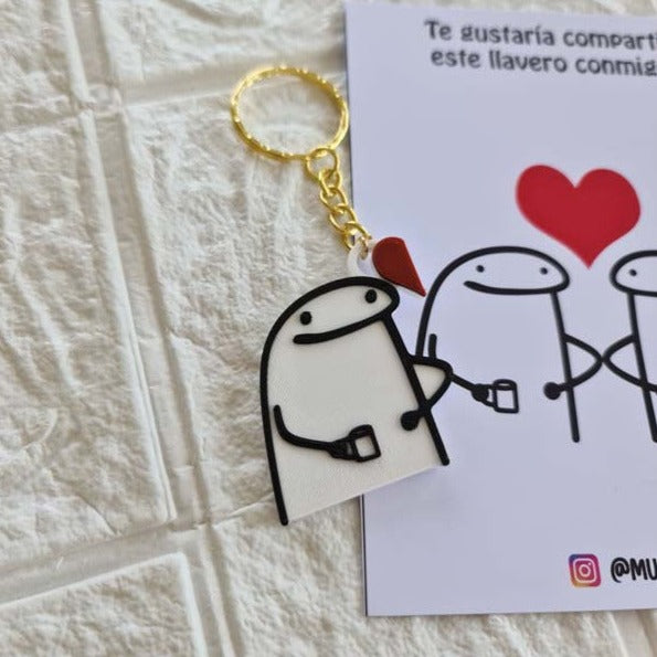 Pack de llaveros de Flork tomando café