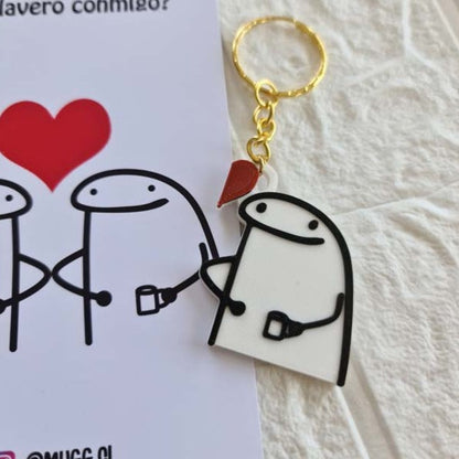 Pack de llaveros de Flork tomando café