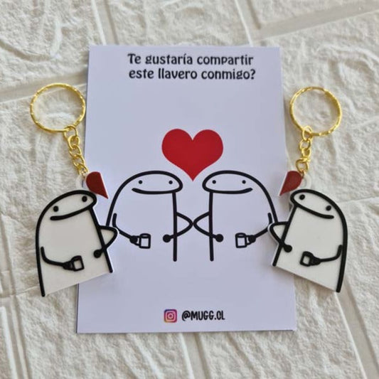 Pack de llaveros de Flork tomando café