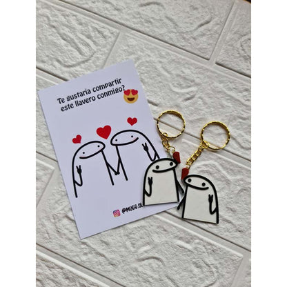 Pack de llaveros de monitos flork enamorados