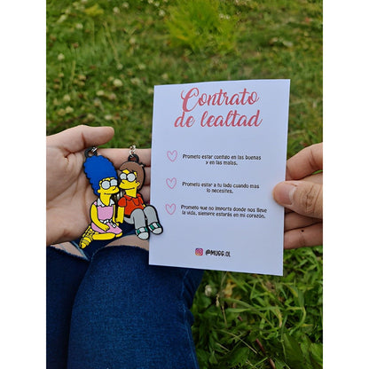 pack de llaveros de homero y marge jovenes 1