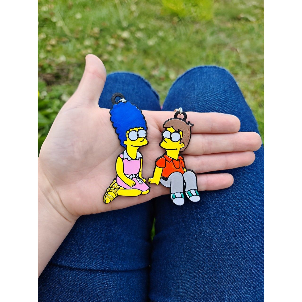 Packs de llaveros de Homero y Marge sentados de niños